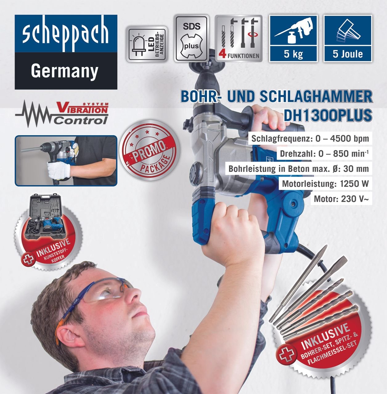 SDS Plus Bohr- und Schlaghammer DH1300Plus