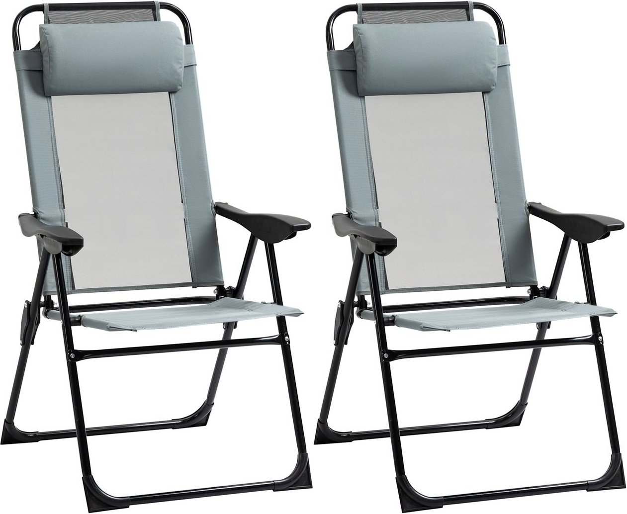 Outsunny 2er-Set Klappstuhl klappbarer Gartenstuhl mit verstellbarer Rückenlehne