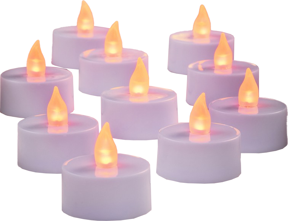 LED Teelichter, 10er - Bernsteinfarben