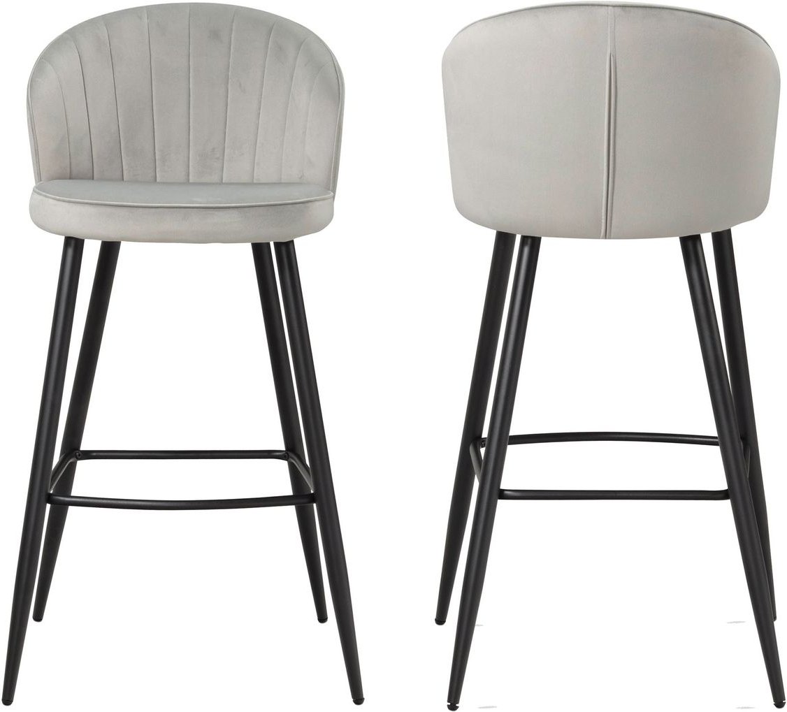 Barhocker 2er Set Samt