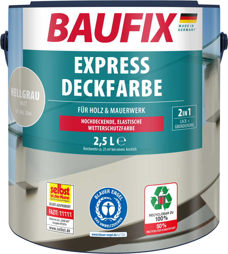 2in1 Express Deckfarbe 2,5 L hellgrau