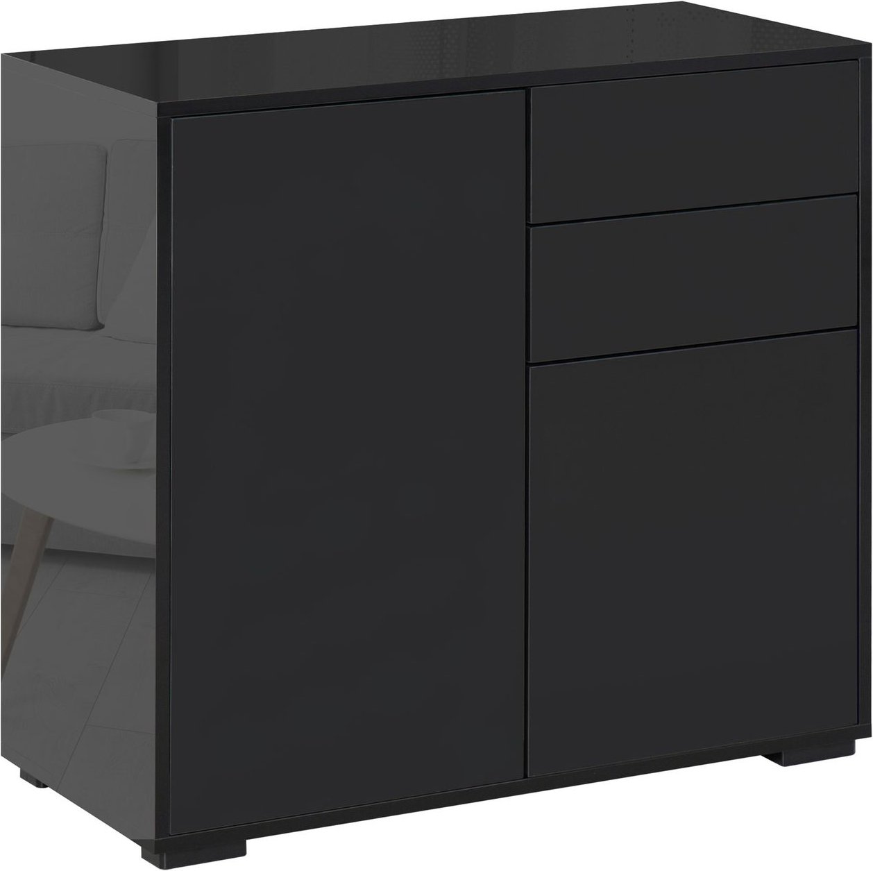 Sideboard Aufbewahrungsschrank mit 2 Schublade, 2 Türen für Wohnzimmer