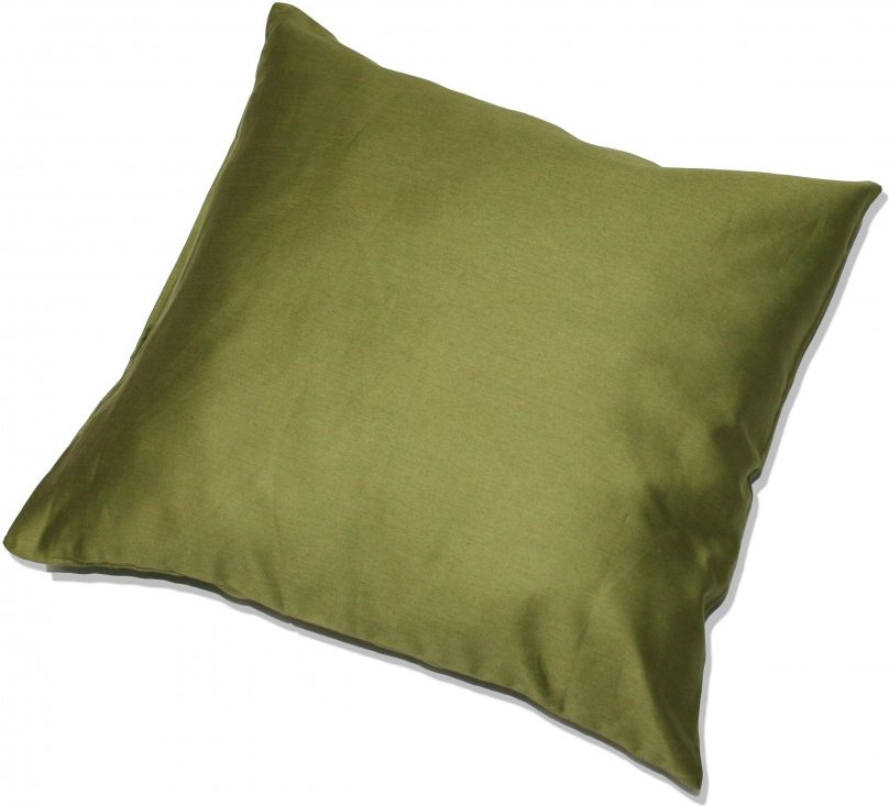 Baumwoll-Satin Kissenhülle Uni 2x 40/40 cm, Farbe oliv