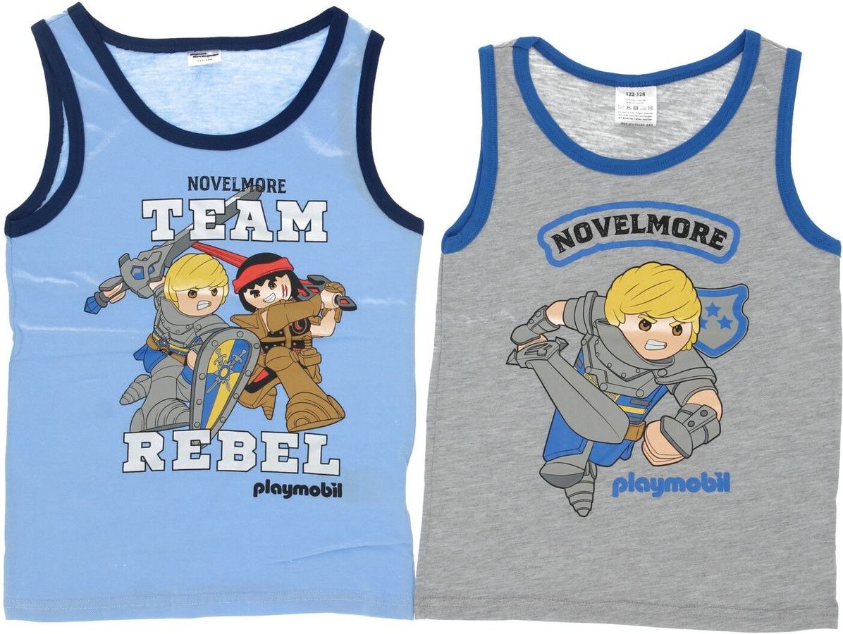 Playmobil 2er Pack Unterhemd – Baumwollshirts für Jungs, Größe 110/116
