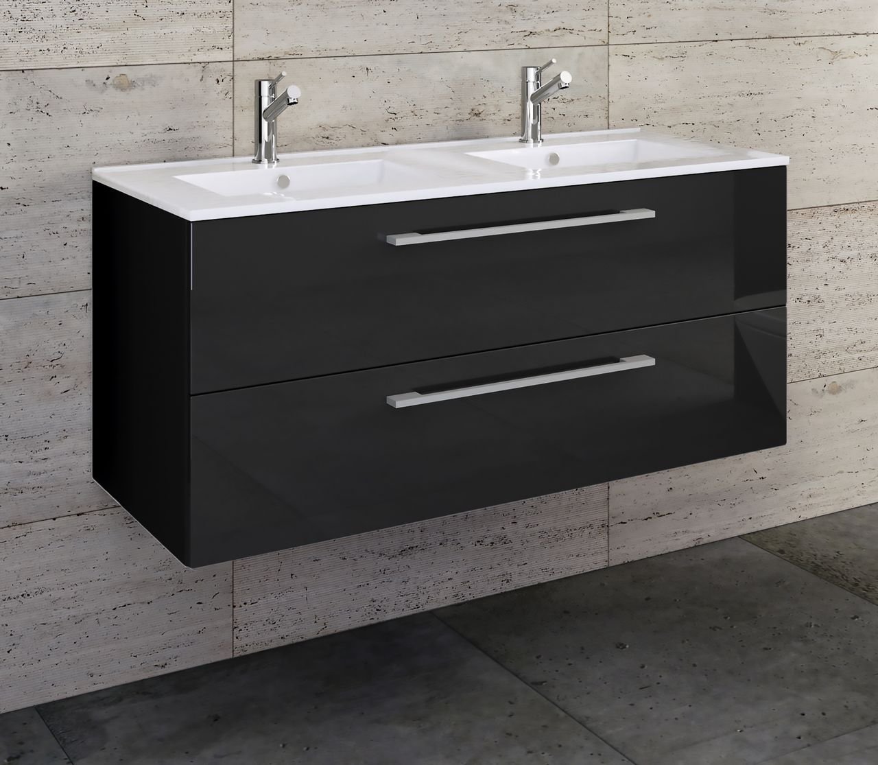 2-tlg. Waschplatz Budasi Schwarz