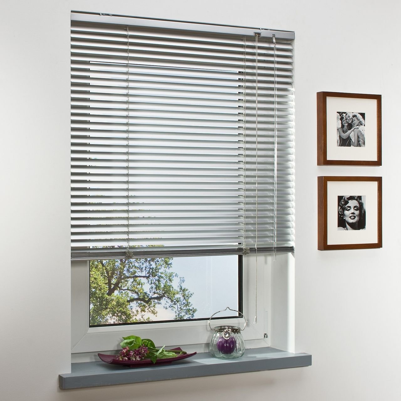 Aluminium-Jalousie, silber, 130 x 90 cm