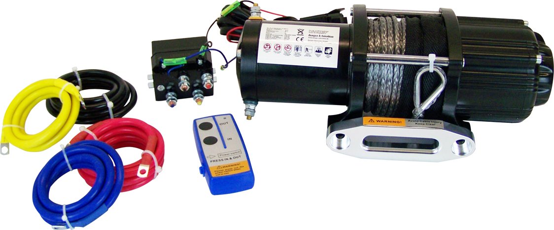 Profi-Seilwinde 12 V, 3150 kg mit Synthetikseil