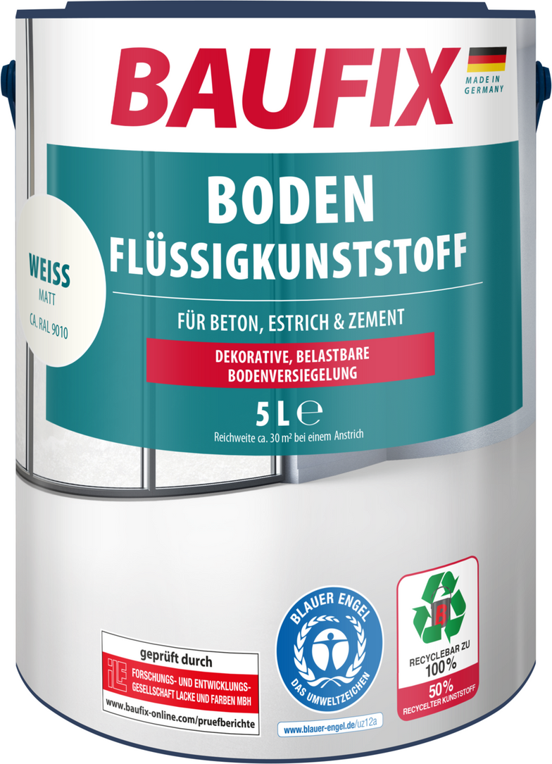 Boden-Flüssigkunststoff 5 l, weiß - 2er Set