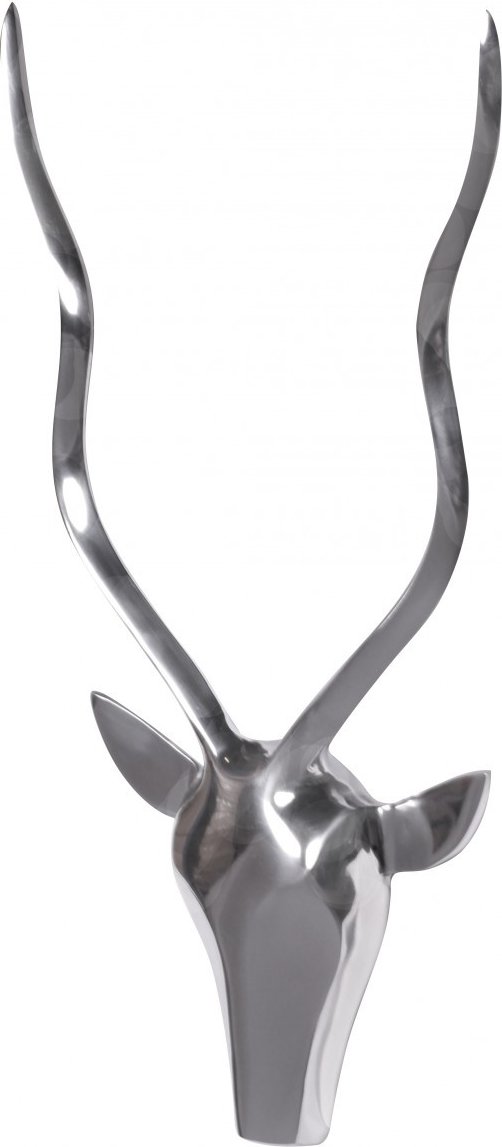 Wanddekoration Hirsch 33 cm Aluminium silbern