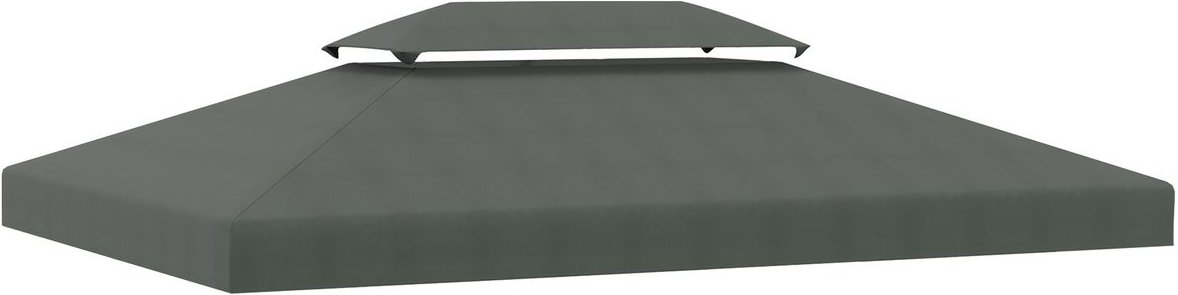 Ersatzdach Pavillondach für Metallpavillon Gartenpavillon Gartenzelt Polyester 3x4m Dunkelgrau