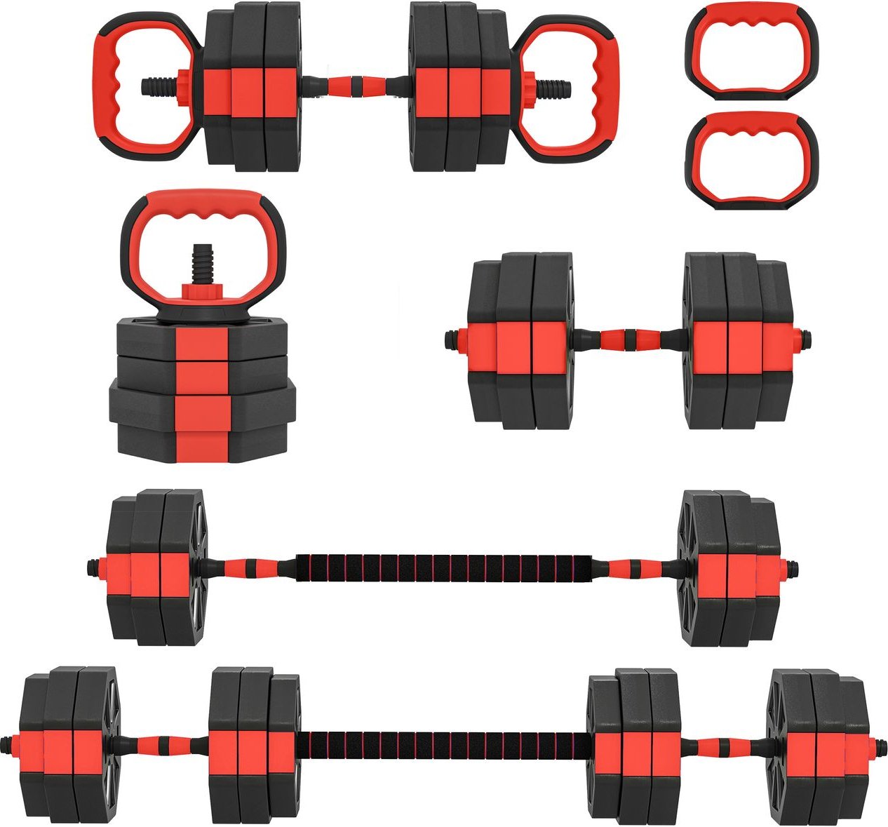 6-in-1 Hantelset Kurzhantel Set Kurzhanteln Langhanteln verstellbar 25 KG