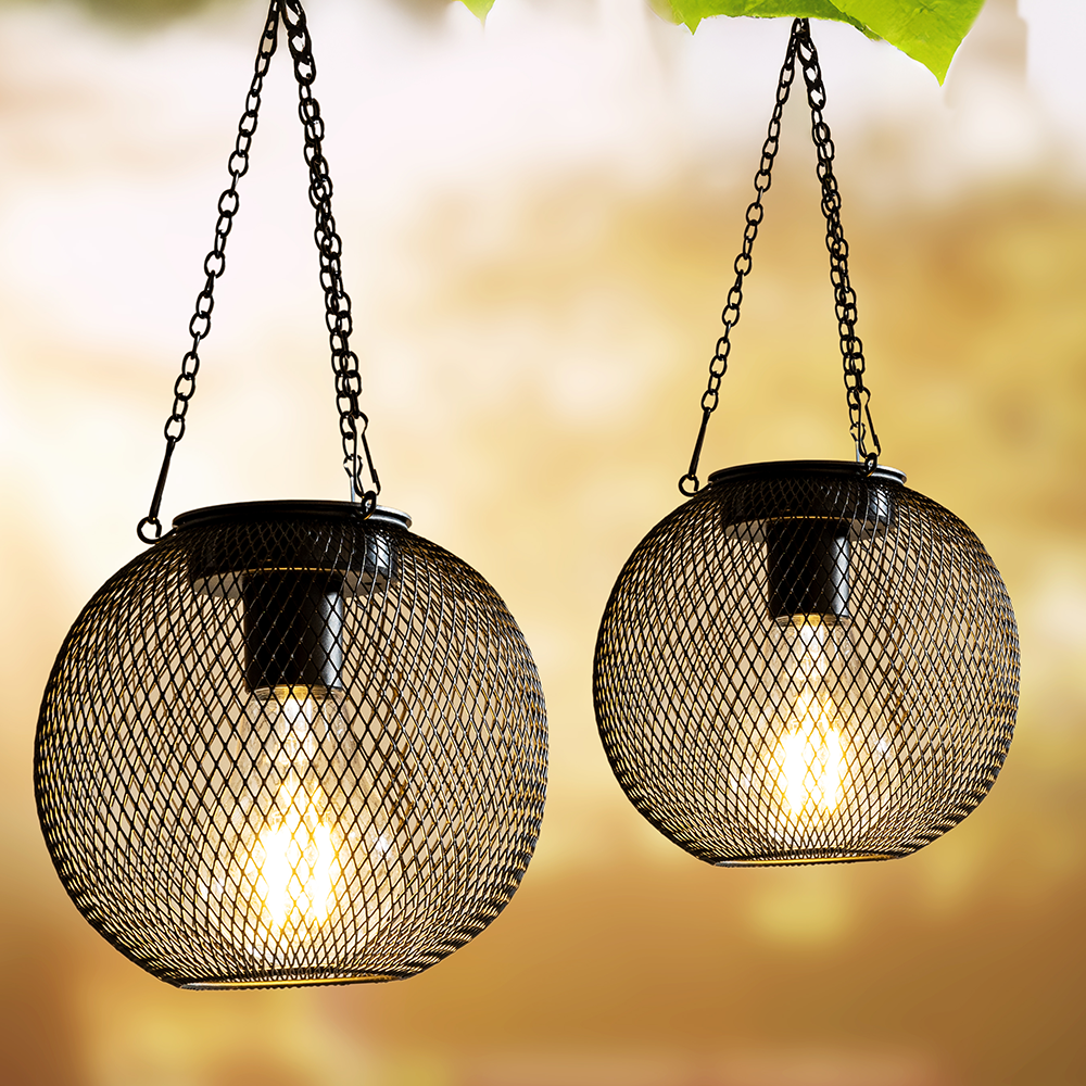 LED-Solar-Hängeleuchte 2er-Set