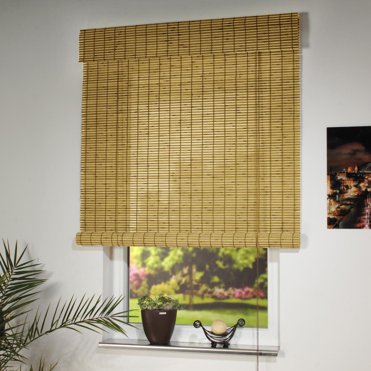 Holzrollo, Rollo 170 x 80 cm, natur