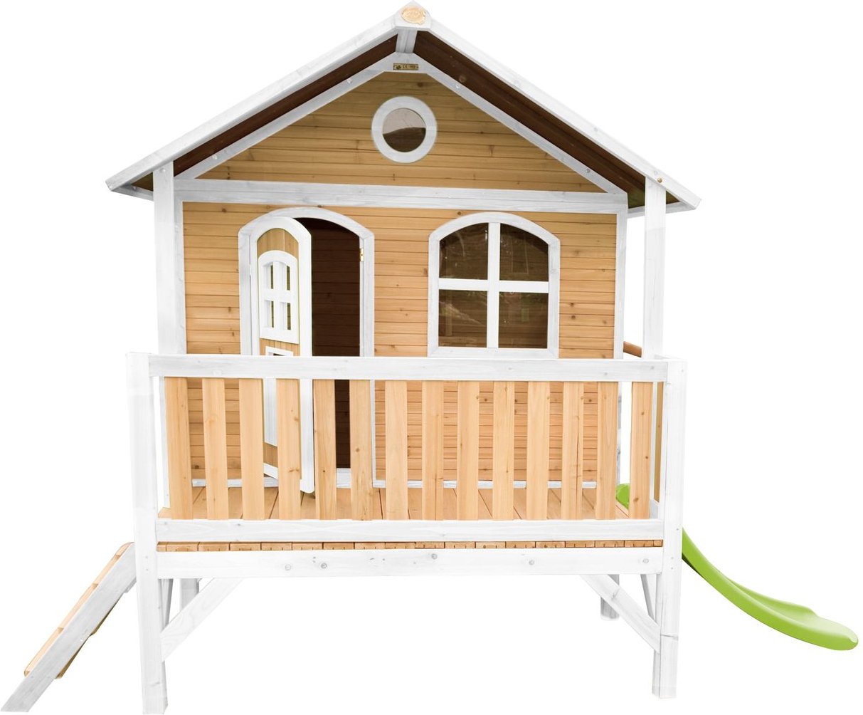 Stef Spielhaus Braun/weiß mit Lindgrüne Rutsche