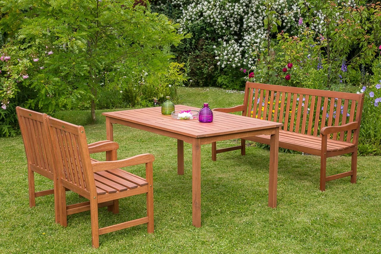 Thumbnail - Santos Set 4tlg. 3er Bank, Tisch 150x90 cm