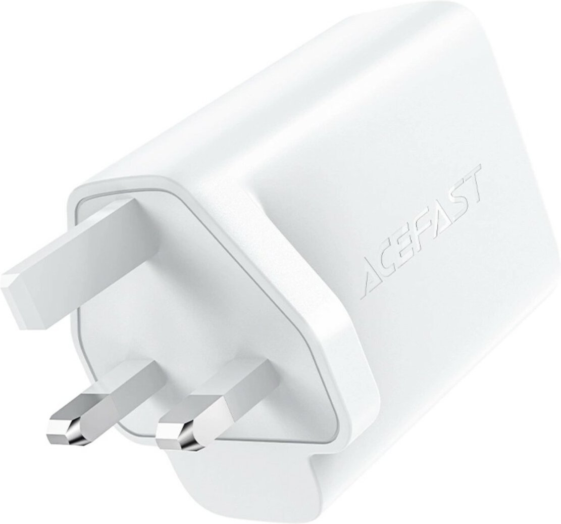 GaN-Ladegerät (UK-Stecker) 2x USB Typ C 50 W, Power Delivery, PPS, Q3 3.0, AFC, FCP