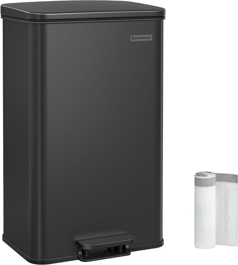 Mülleimer Küche 40 Liter Tretmülleimer schwarz