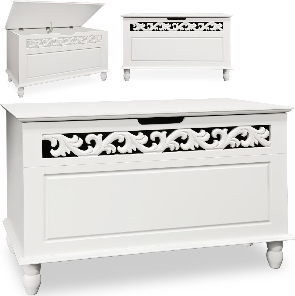 Deuba Holztruhe Jersey mit klappbarem Deckel