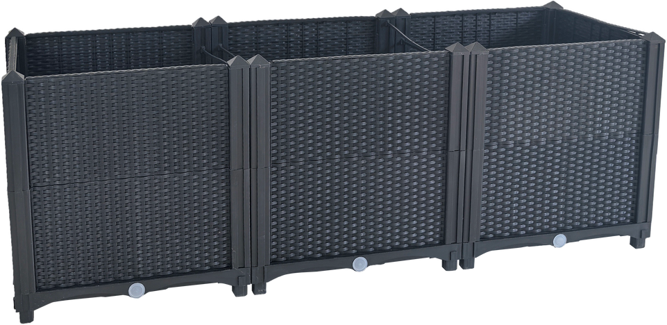 Hochbeet, ca. 120 x 40 x 43 cm - Schwarz