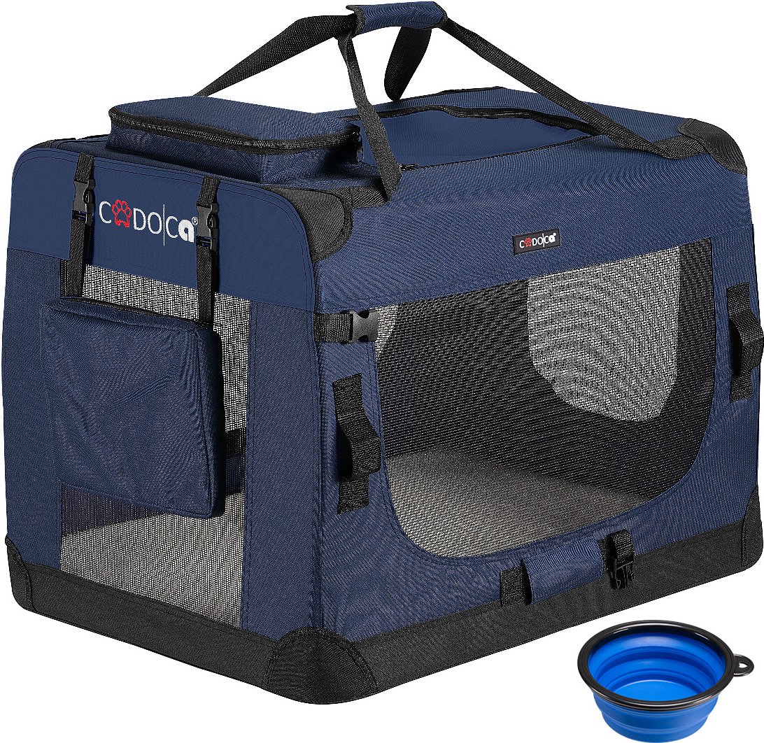 Cadoca Tiertransportbox L 70x52x50cm navyblau