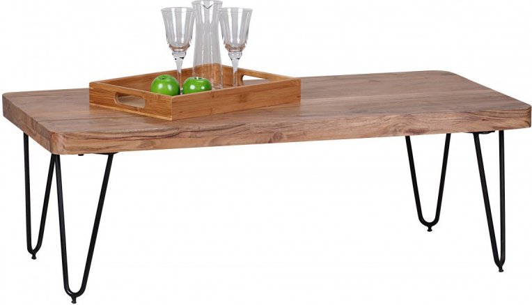 Massivholz Akazie Couchtisch 115 x 60 x 40 cm