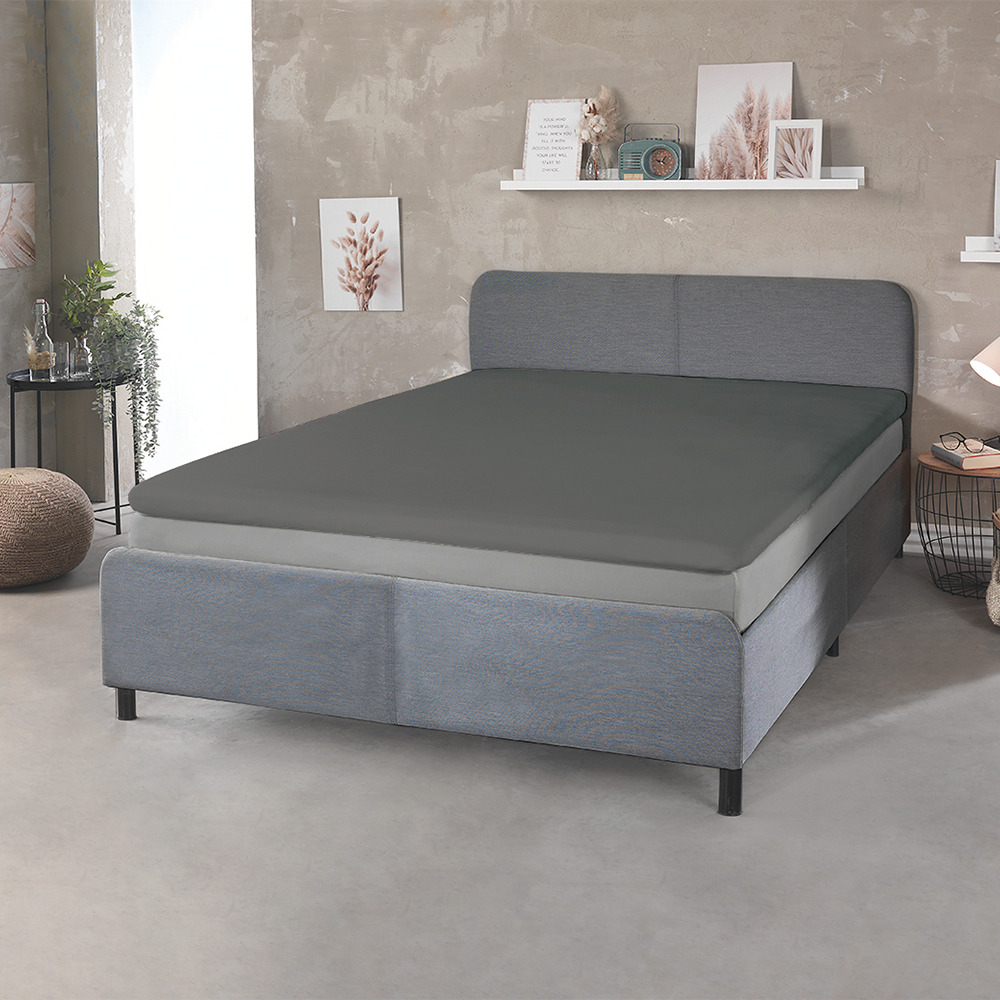 Thermo-Interlock-Jersey Spannbetttuch für Topper