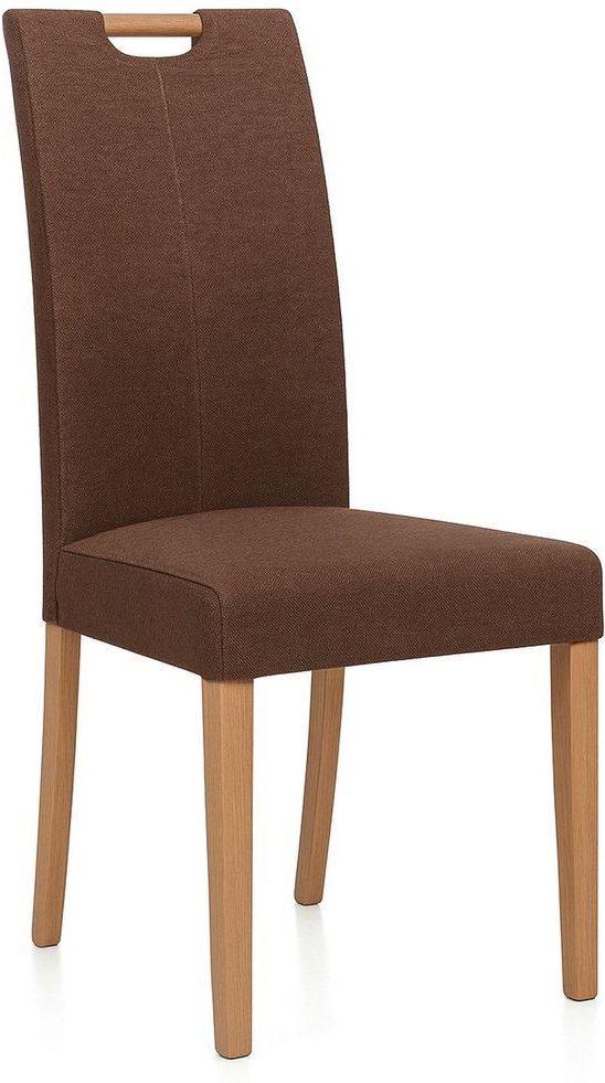 4er SET Polsterstuhl Nürnberg Eiche lackiert Massivholz Walnut