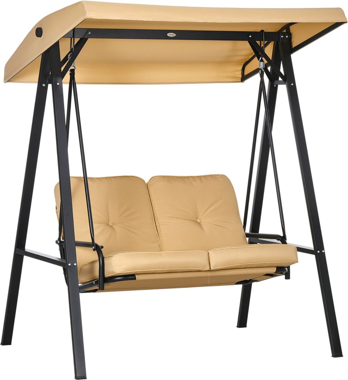 Outsunny Hollywoodschaukel 3-Sitzer Gartenschaukel mit verstellbarem Sonnendach