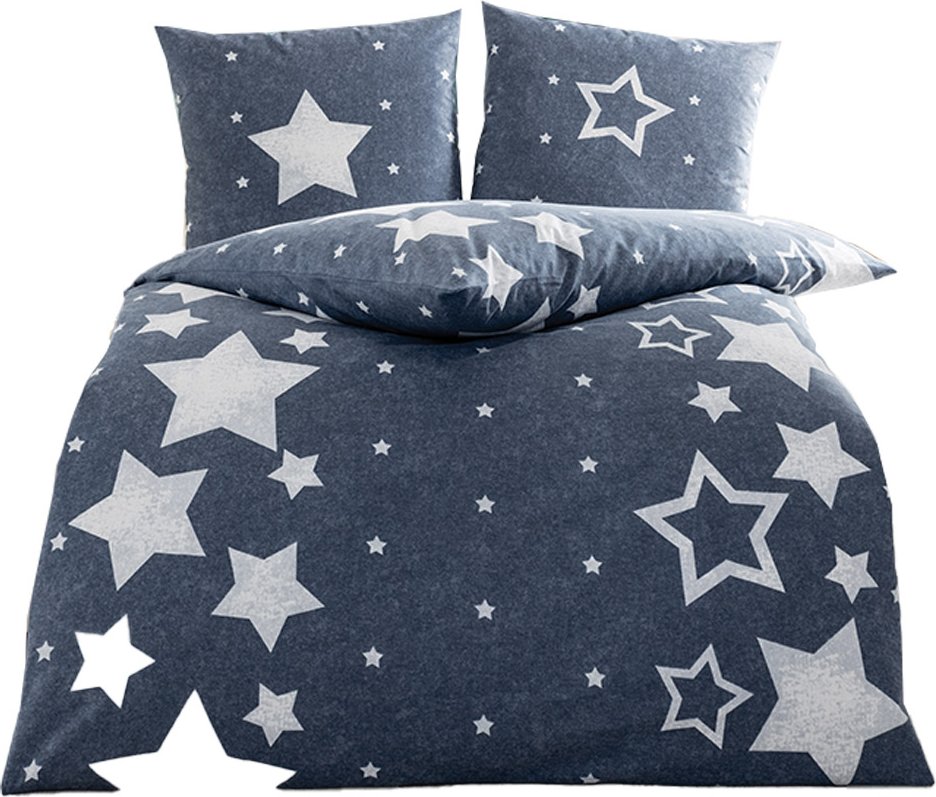 Feinbiber-Bettwäsche "Sterne"
