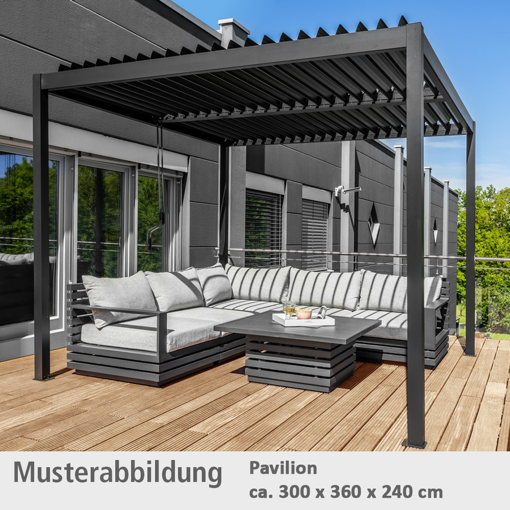 Pavillon mit Lamellendach, ca. 300 x 360 x 240 cm
