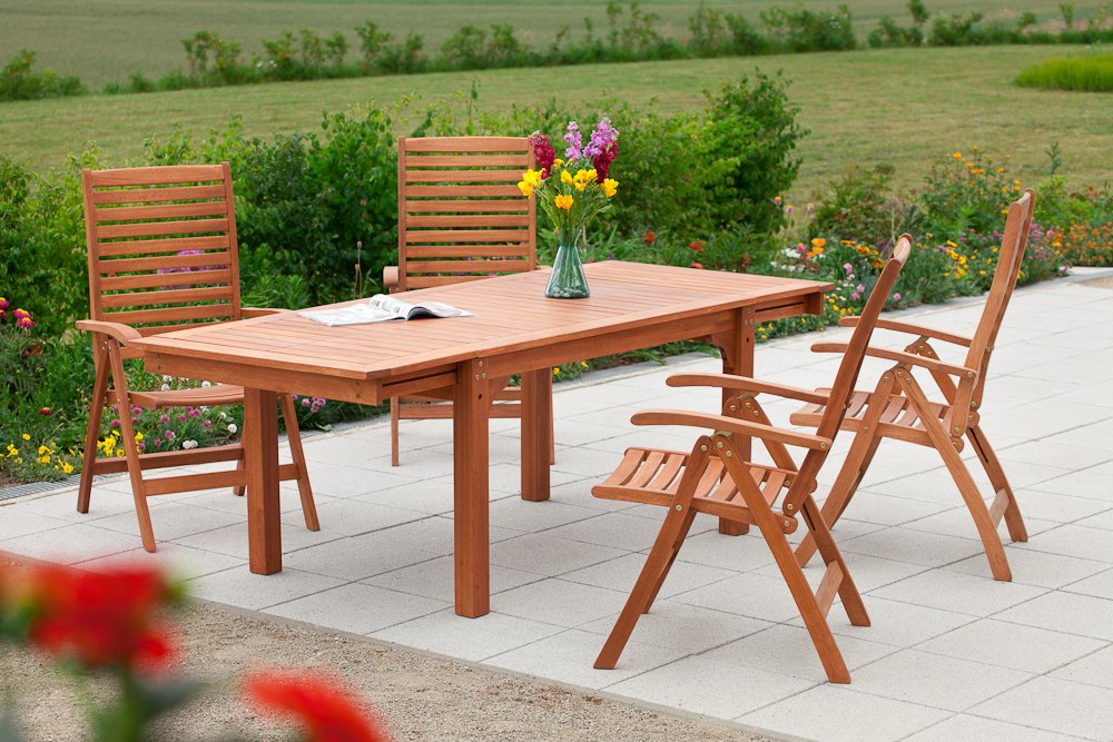 La Plata Set 5tlg. Seitenausziehtisch