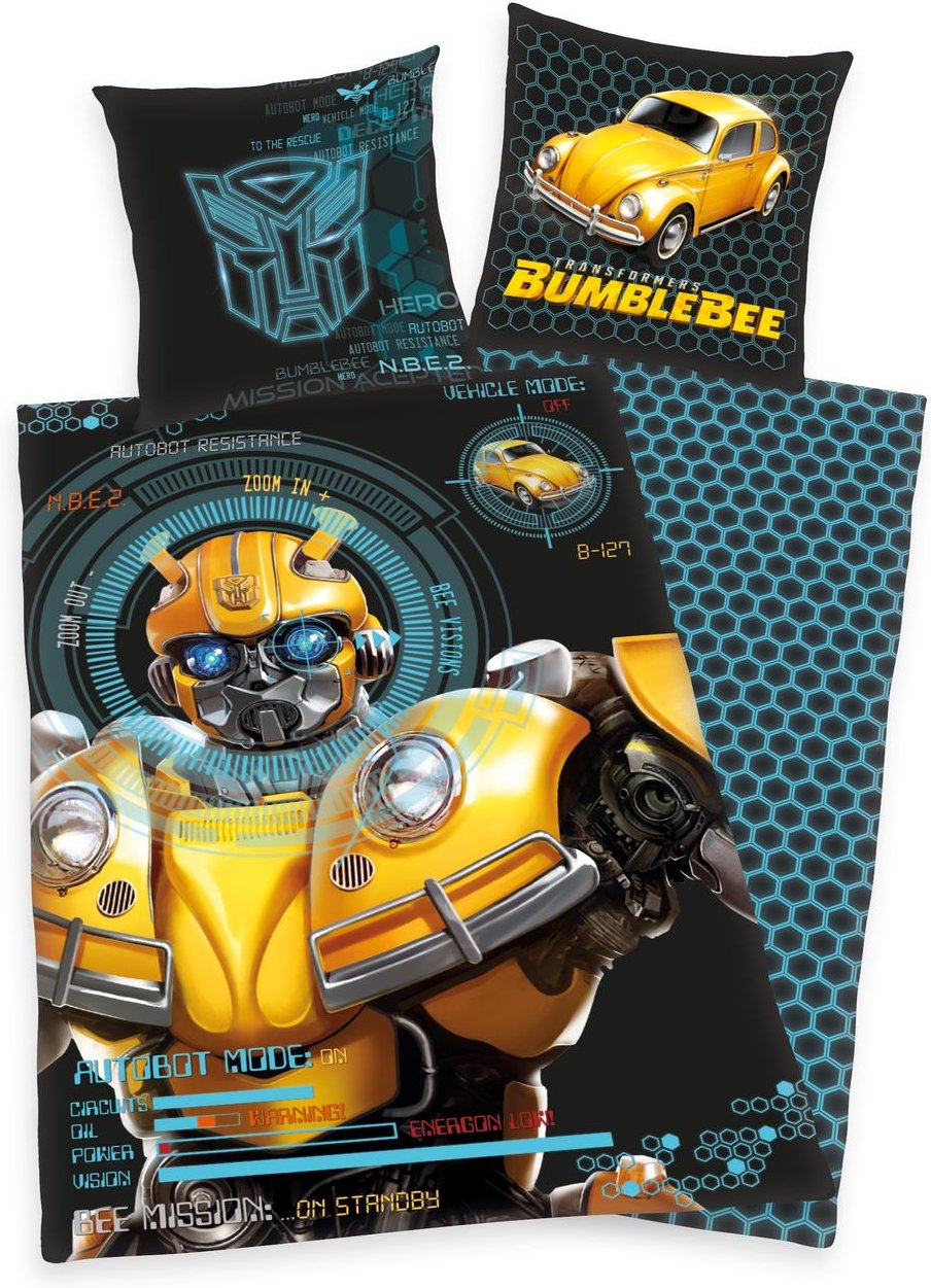 Transformers Bumblebee Bettwäsche Größe 80x80 + 135x200 cm