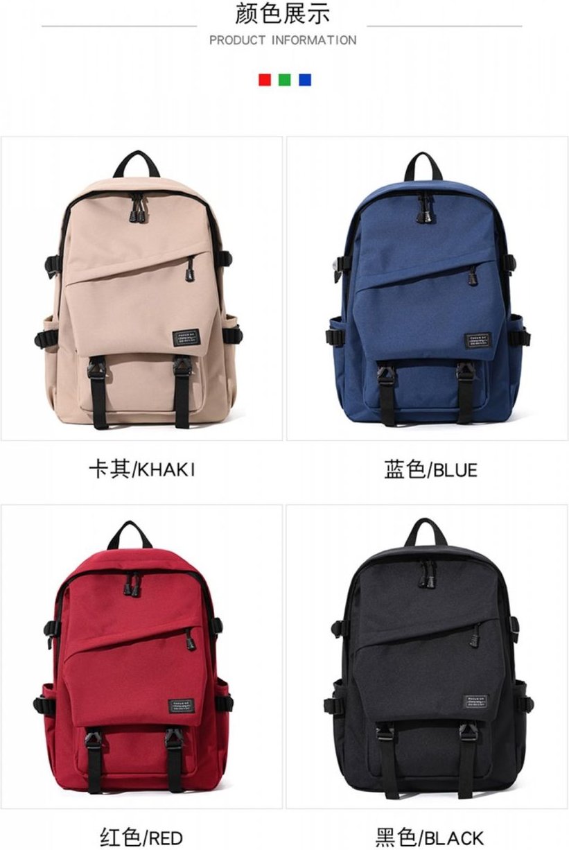 Tragetasche Rucksack 17 Zoll mit 3 Fächer und 2 Seitentaschen 33x15x48 cm