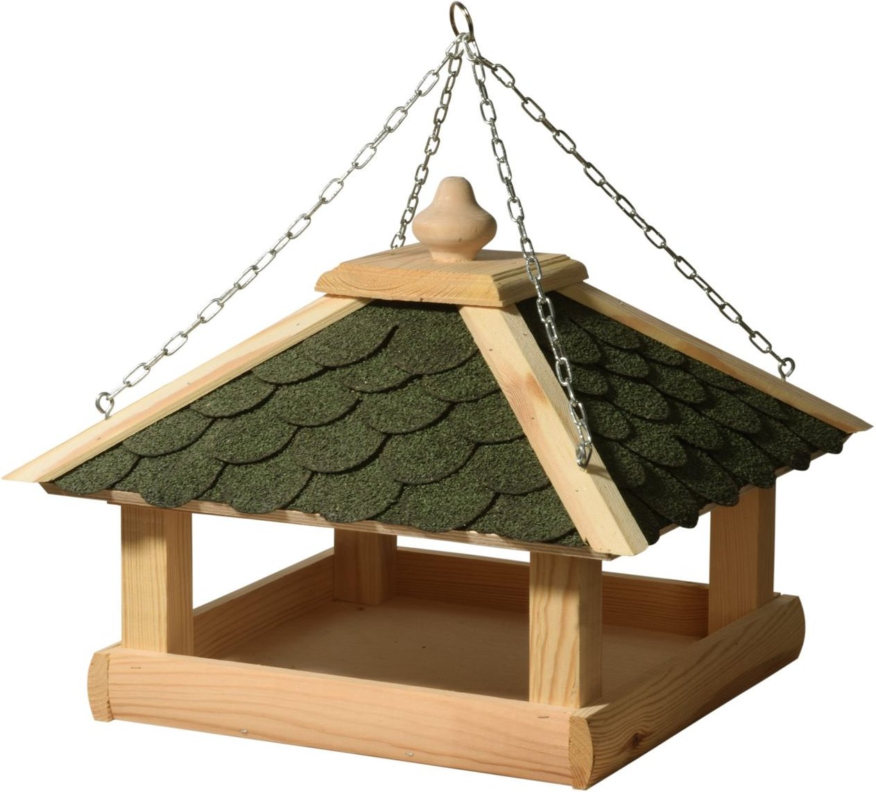 Vogelhaus zum Aufhängen, mit grünem Bitumendach