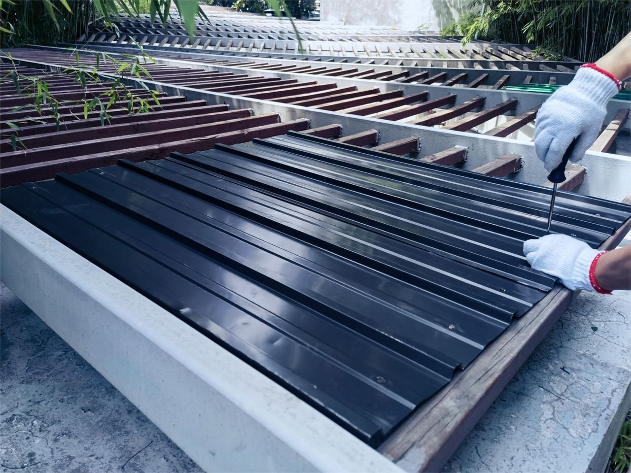 Profil-/Trapezblech - 12er-Set, ca. 117 cm x 57 cm - Anthrazit