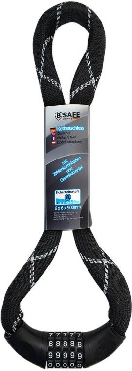 Kettenschloss 900 mm mit Zahlenkombination & Spezial-Gewebemantel