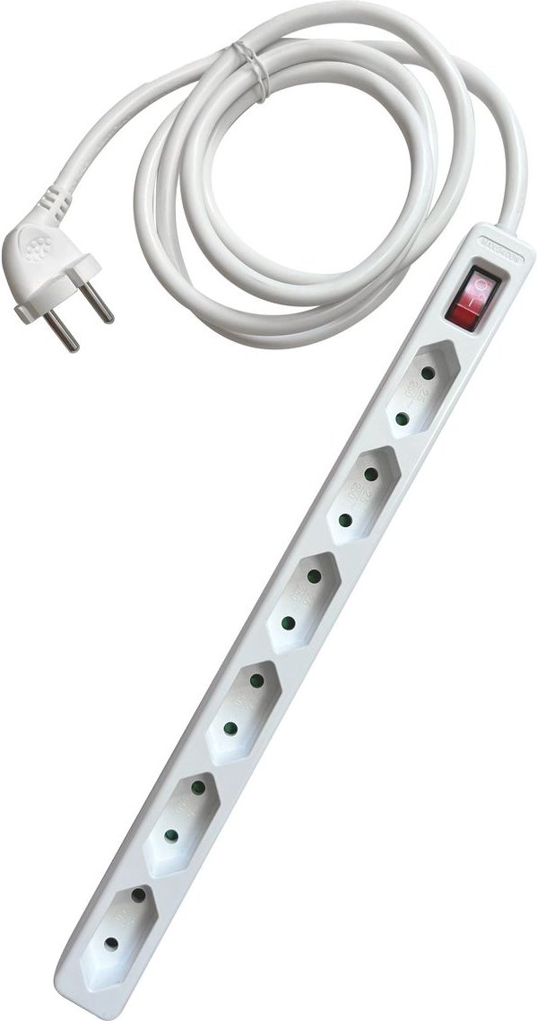 6-fach Eurosteckdose weiß