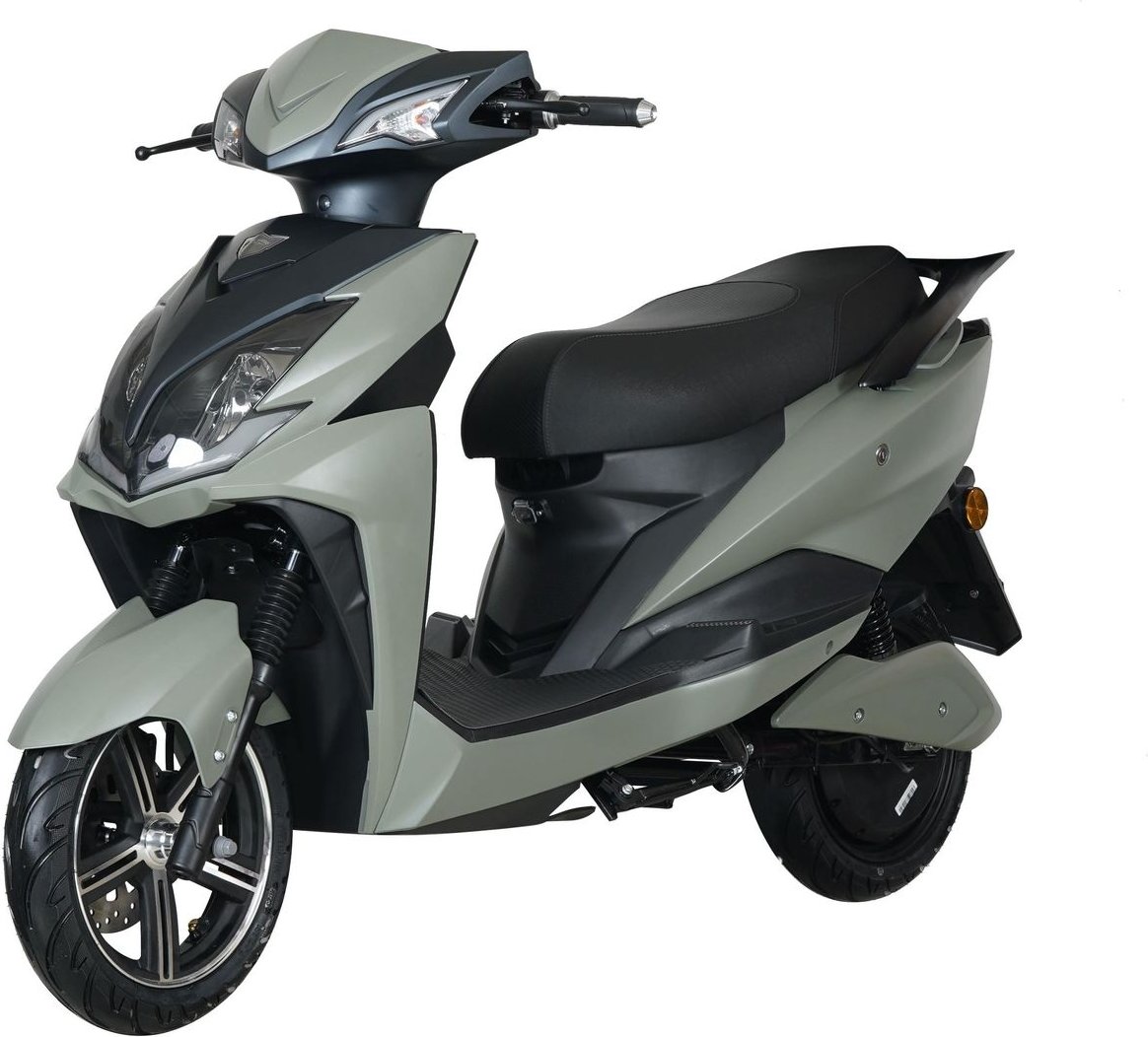 E-Motorroller e-Adler 45 kmh, dunkelguen, 1 Akku, mit Top Case, GT Union