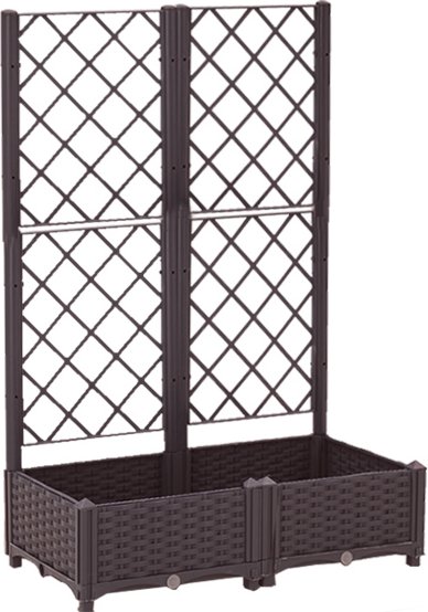 Hochbeet mit Rankhilfe, ca. 80 x 40 x 121/15 cm - Braun