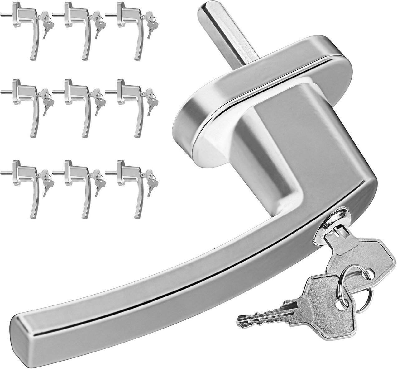 monzana Fenstergriff 2er-Set Silber abschließbar