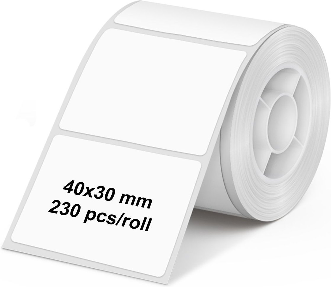 Etikettenrolle für Etikettendrucker OLYMPIA PM220, weiss, rund, 40mm, 230 Stück