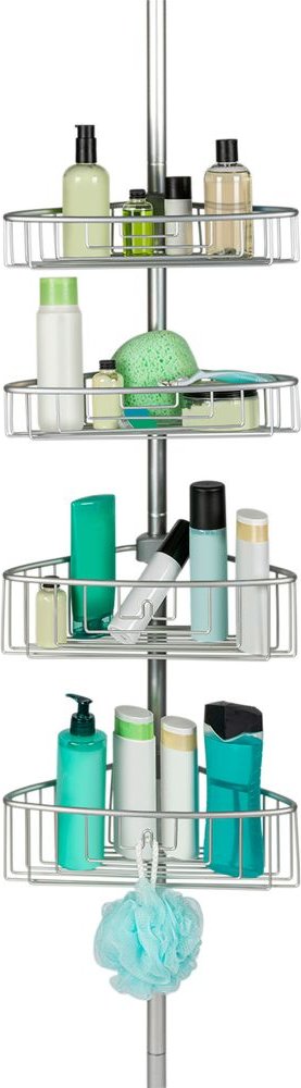 Teleskop Duschregal Aluminium N29 (Eckregal mit 4 Körben)