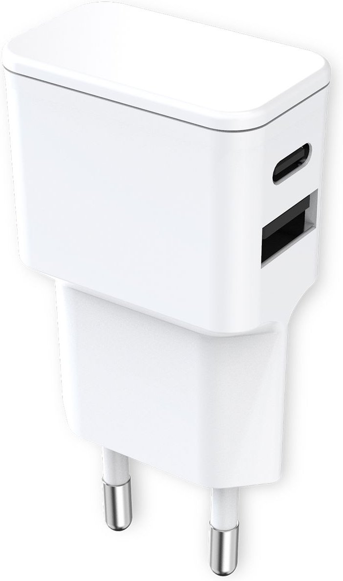 Universal Netzteil Dubi, 1x USB-A + 1x Typ-C, 12W Weiss