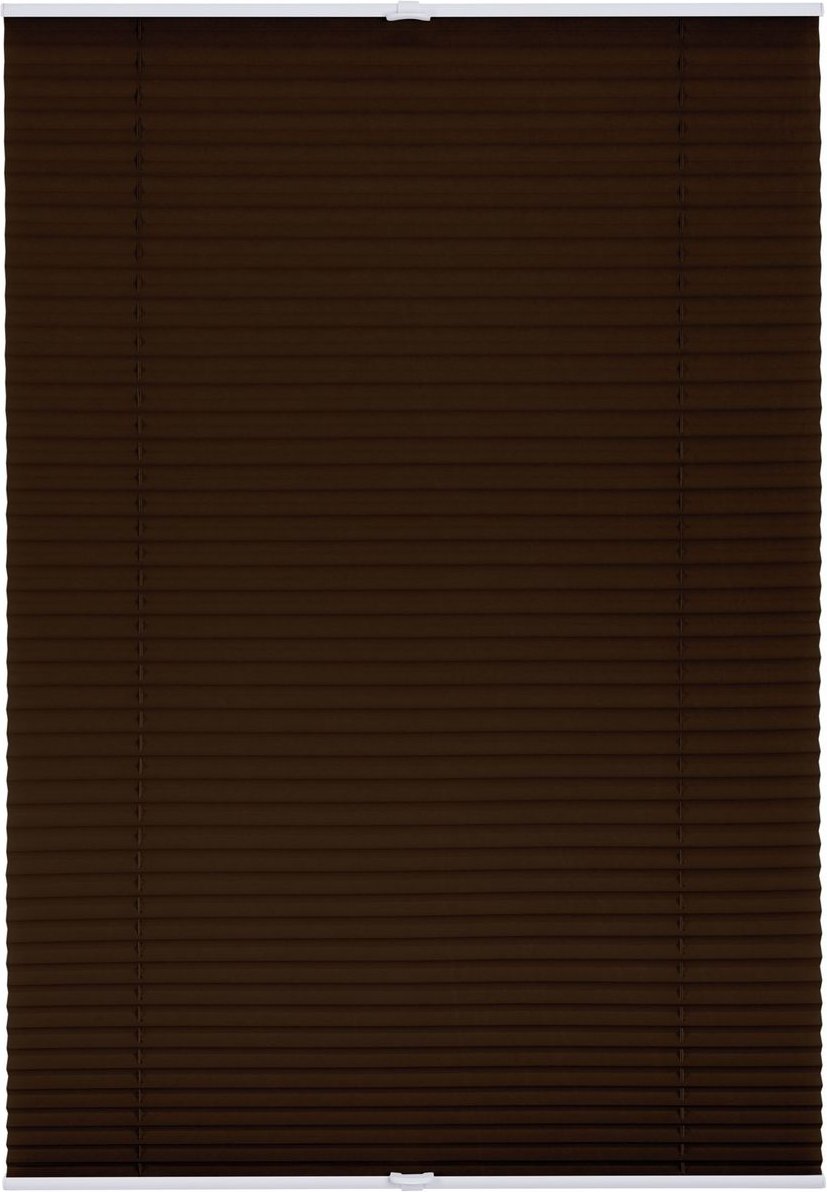 Plissee Klemmfix, ohne Bohren, verspannt - Braun, 80 cm x 130 cm (B x L)