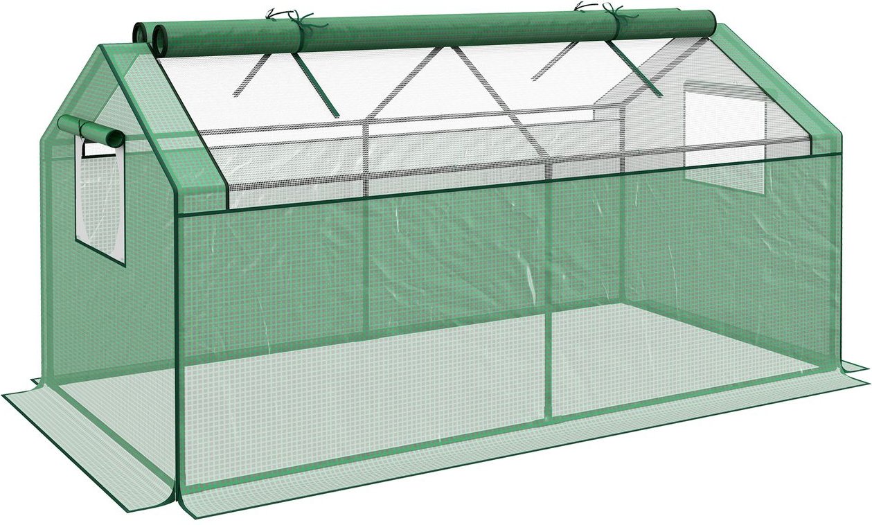 Gewächshaus Tomatenhaus mit UV-beständige Folie Grün 180x92x92cm