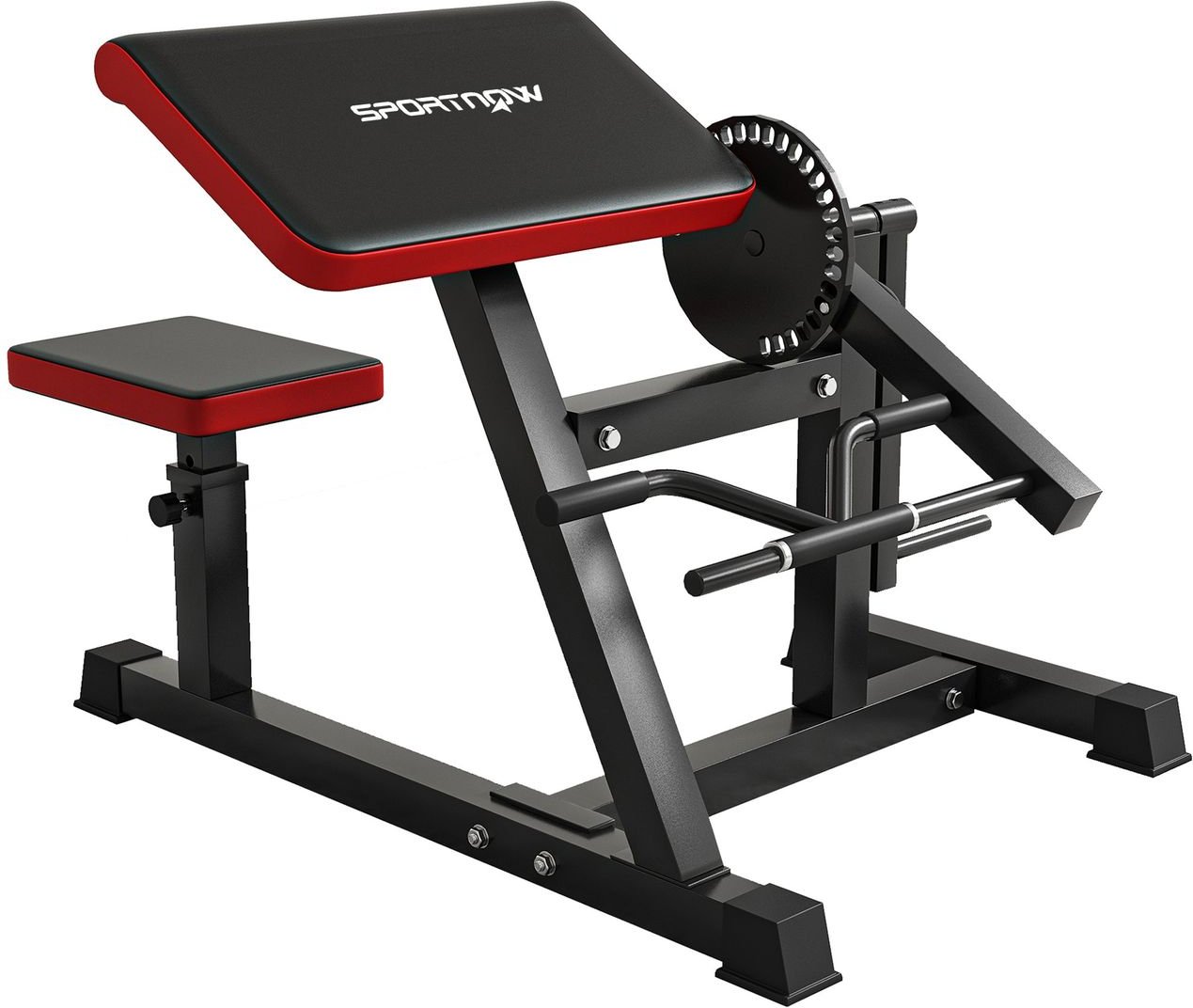 Bizeps / Trizeps Curl Maschine mit 5-stufigem verstellbarem Sitz, Kunstleder