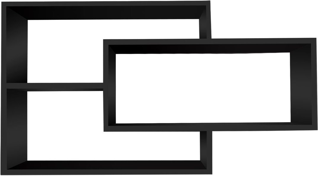 Wandregal Karo Schweberegal aus Holz Schwarz