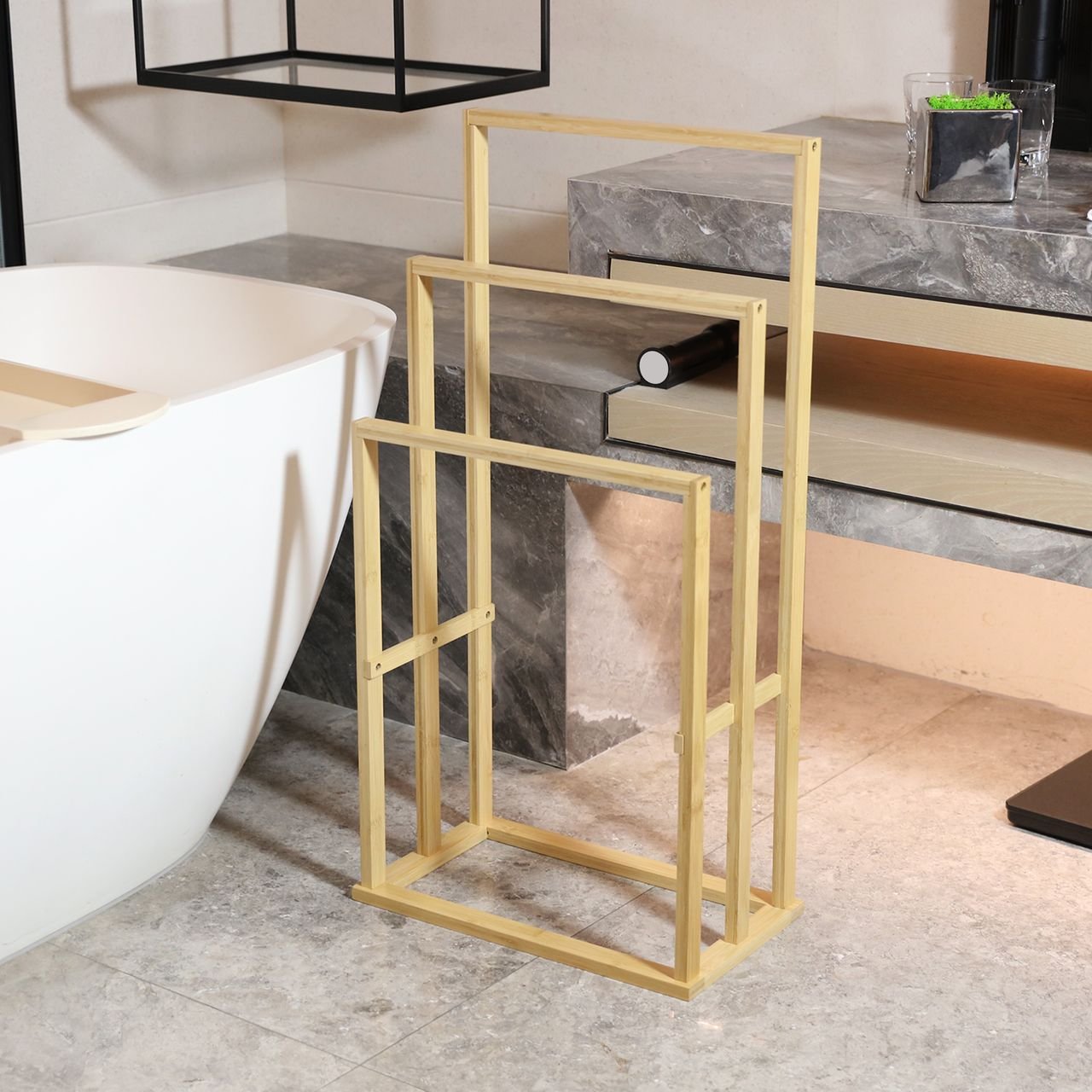 Handtuchhalter aus Bambus, ca. 42 x 24 x 82 cm