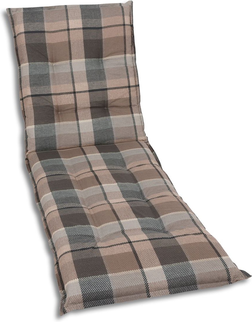 Liegenauflage Karo grau-braun