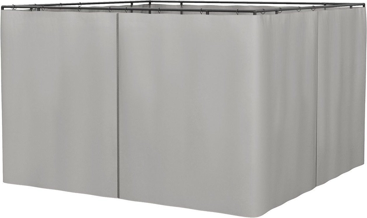 Outsunny 4 Seitenteile für 3x3 m Pavillon mit Haken Seitenwände Hellgrau